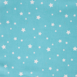 Printed Cotton ZETOILE Turquoise / White